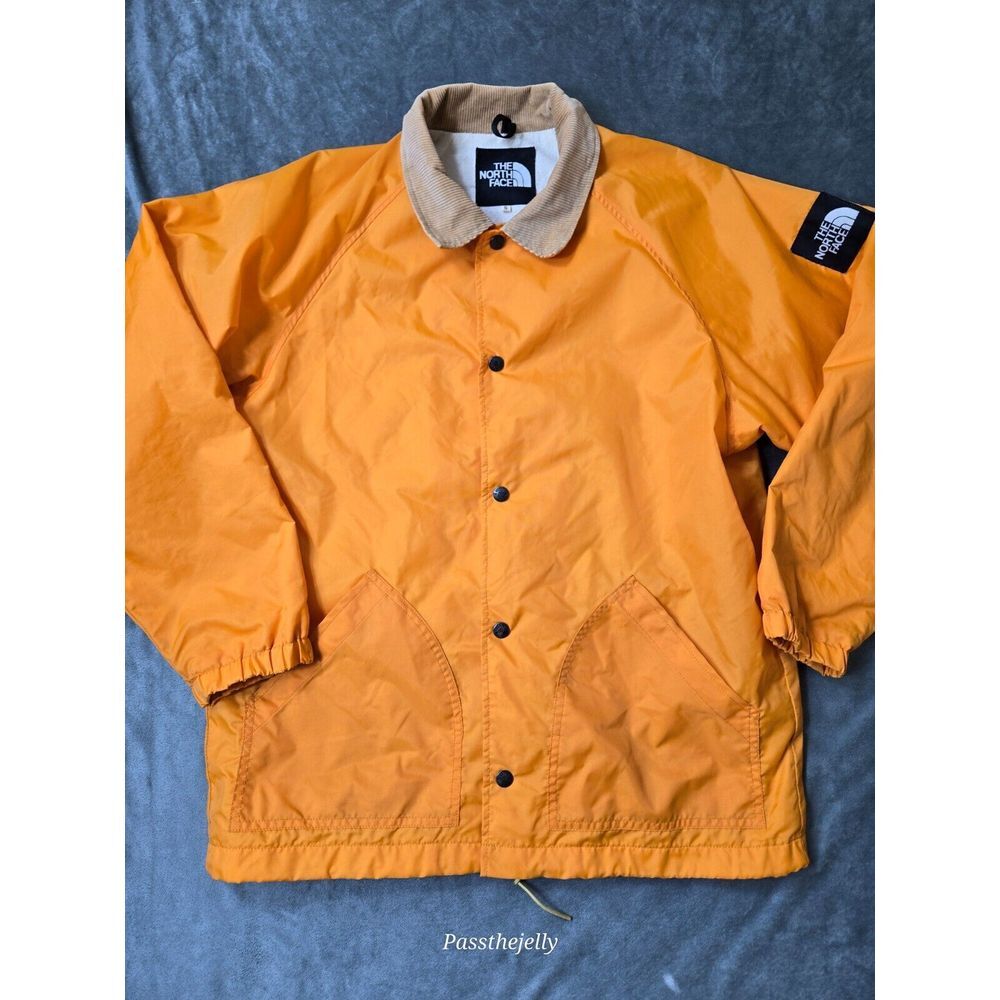 Vintage The North Face Jacket Mens Small Orange Corduroy Collar Work Chore Coat